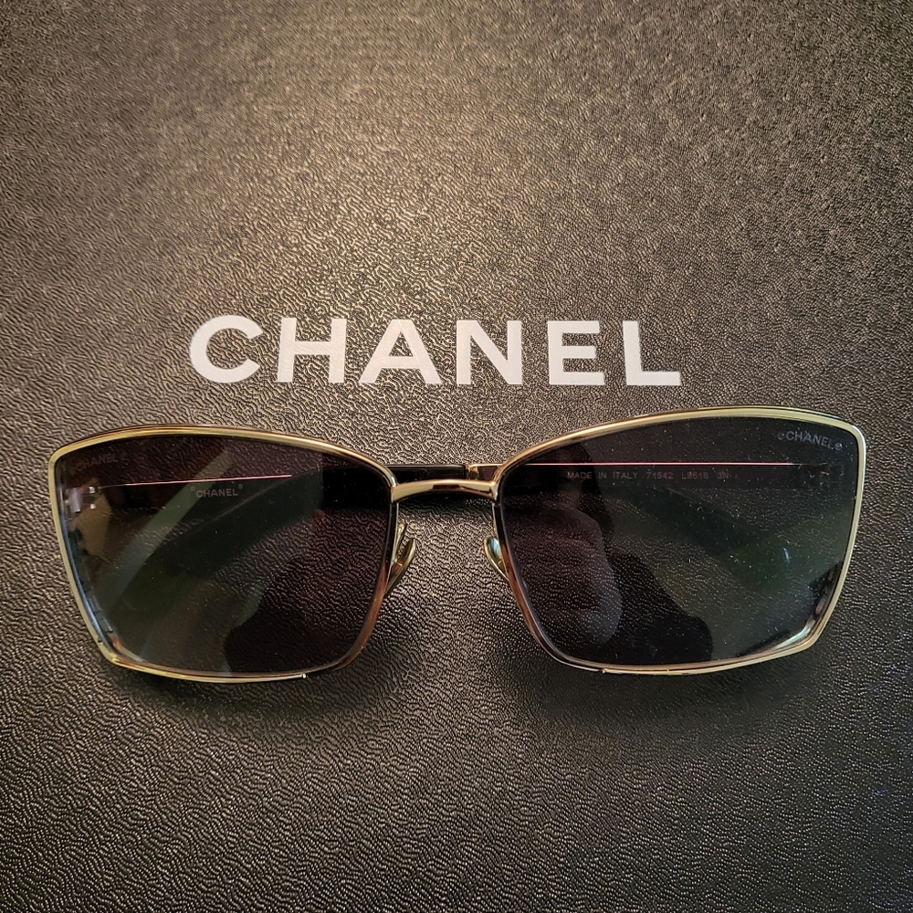 Chanel metal rectangle sunglasses